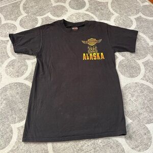 Harley-Davidson Black Tee with Yellow Alaska Graphic